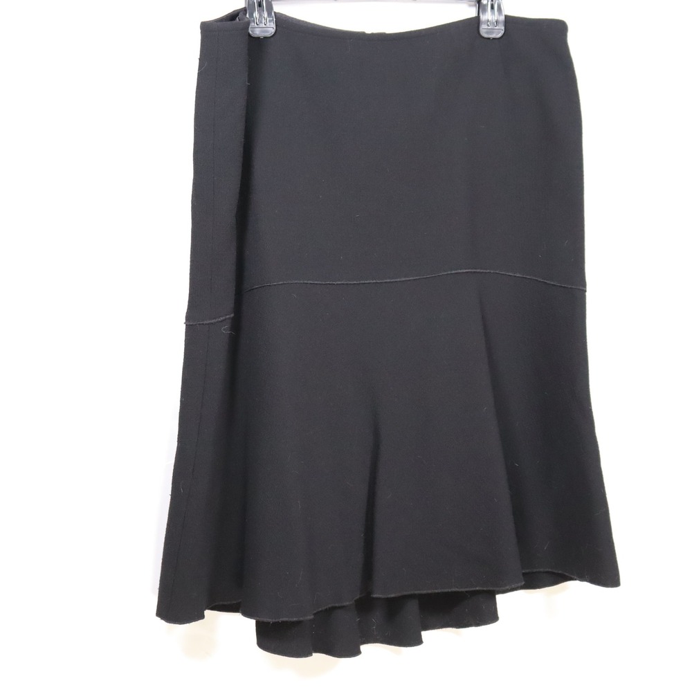 Lafayette 148 New York Flared Skirt 16 Black Womens Minimalist Office